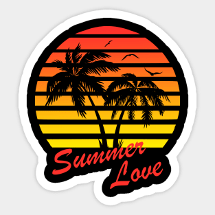 Summer Love Tropical Sunset Sticker